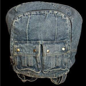 Denim Backpack with Front Pockets, Pre-loved in great condition.